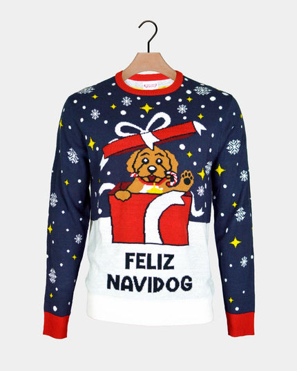 Feliz Navidog Weihnachtspullover für Damen