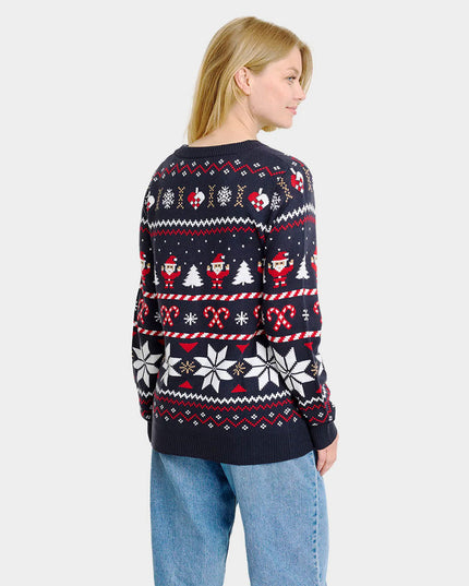 Blue Polar Stars Christmas Cardigan Sweater for Women