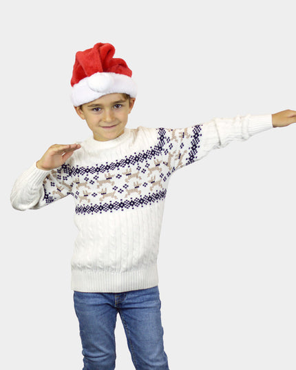 Schicker weißer Alaska-Weihnachtspullover für Damen