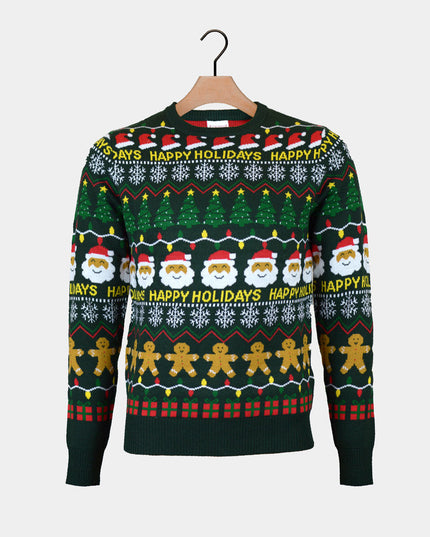 Women's Green Happy Holidays Christmas Sweater