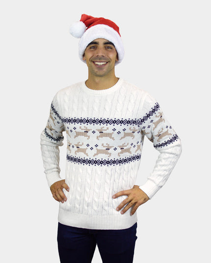 Schicker weißer Alaska-Weihnachtspullover für Damen