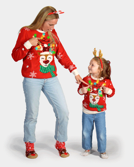 LED Shiny Reindeer Christmas Sweater for Women