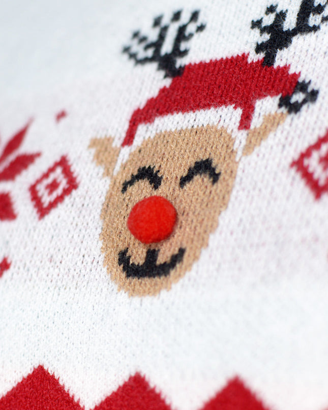 Niedlicher Weihnachtspullover mit Rentiermotiv für Damen