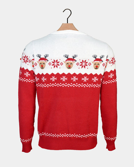 Niedlicher Weihnachtspullover mit Rentiermotiv für Herren