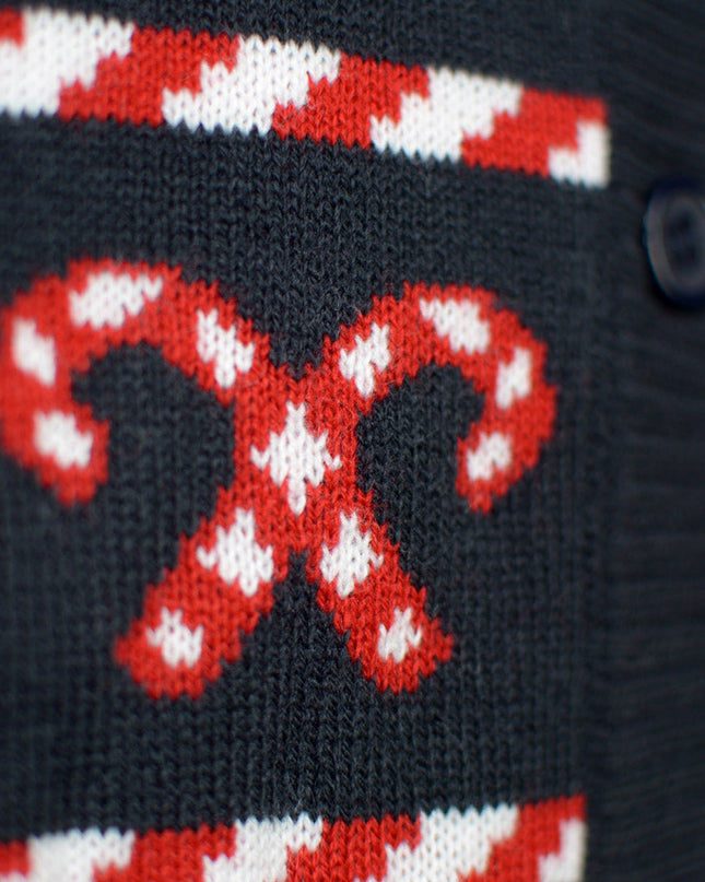 Men's Blue Christmas Cardigan with Polar Stars