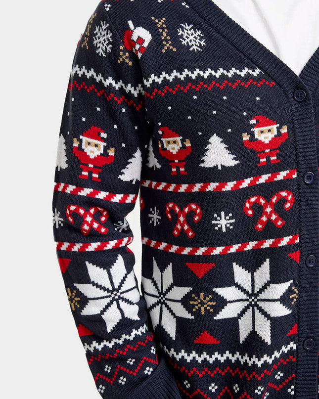 Blue Polar Stars Christmas Cardigan Sweater for Men