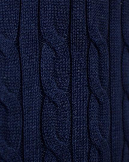 Schicker blauer Herrenpullover aus Bio-Baumwolle mit Rentiermotiv