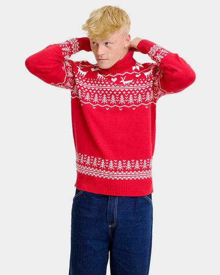 Men's Christmas Sweater "Greenlandish" with Roll Neck