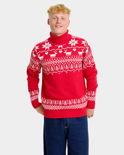 Men's Christmas Sweater "Greenlandish" with Roll Neck