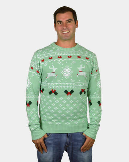 Women's Green Sweet Christmas Sweater