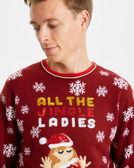 Jingle Damen Pailletten-Weihnachtspullover
