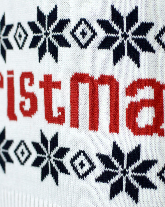 Organic Cotton Blue Christmas Sweater with Santa and Rudolph