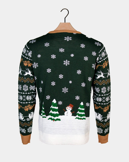 LED "Santa is Coming to Town" Christmas Sweater for Men