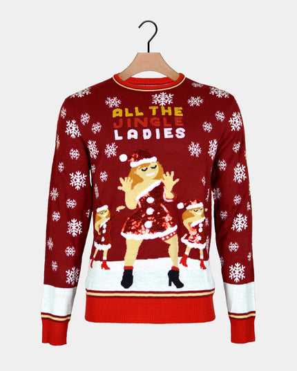 Jingle Damen Pailletten-Weihnachtspullover