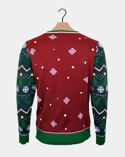 Luminous LED Christmas Sweater for Men Christmas Tree-Rex
