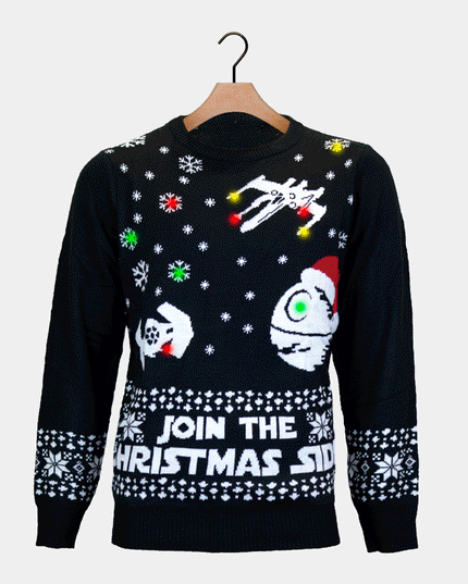 Schließen Sie sich dem weihnachtlichen LED-Pullover für Herren an