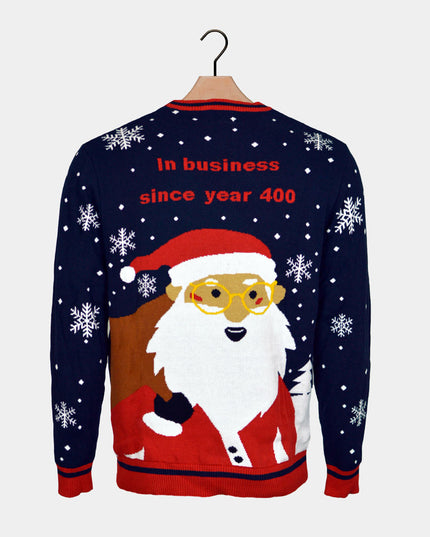 Couples Christmas Sweater with Santa and Walker on Retirement Path | Outlet Sale