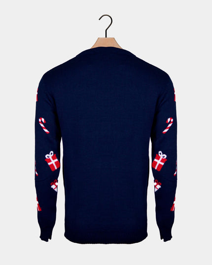 Couples Christmas Sweater - Santa Claus and Elf Design