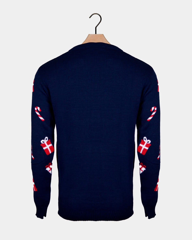 Weihnachtspullover für Herren mit Weihnachtsmann und Elf