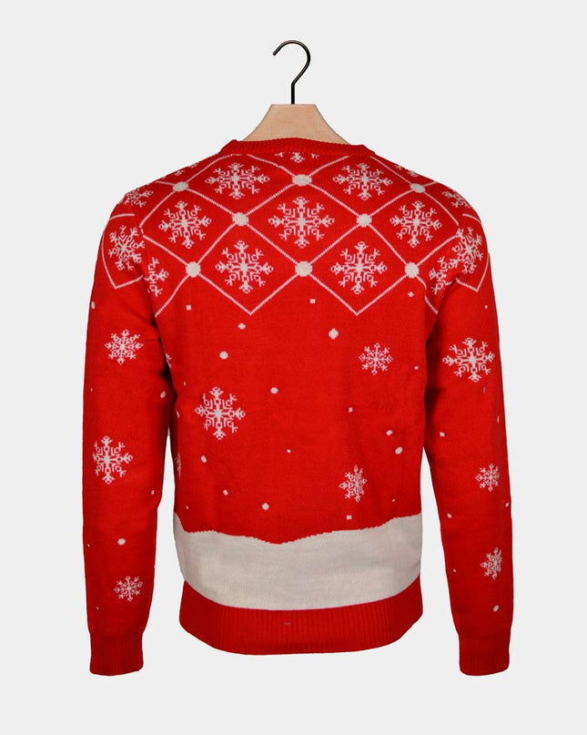 Women's Christmas Sweater with Santa Claus Coming Down the Chimney