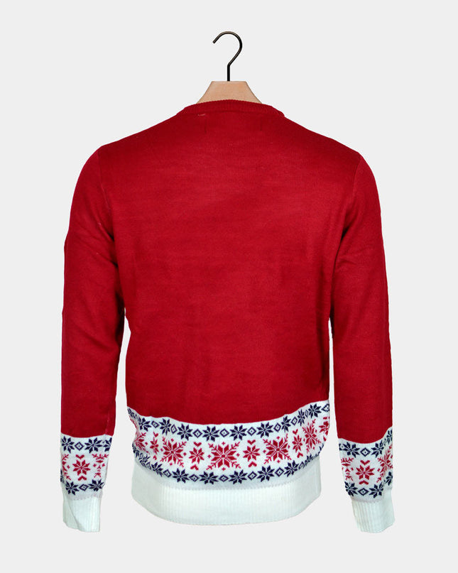 Women's Smiling Santa and Reindeer Christmas Sweater