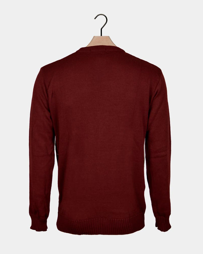 Weihnachtspullover mit Weihnachtsmann im Schlitten und Weihnachtsbaum | Outlet-Verkauf