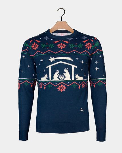 Weihnachtspullover für Paare mit dem Motiv „Krippe“