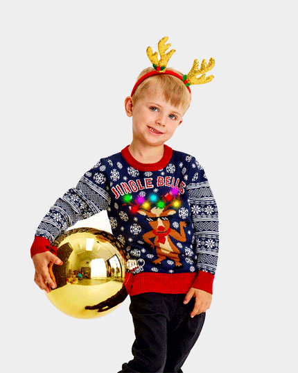 LED Light-Up Jingle Bells Christmas Sweater for Kids