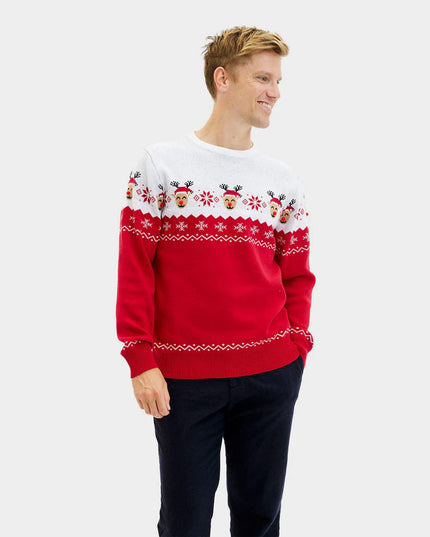 Niedlicher Weihnachtspullover mit Rentiermotiv für Herren