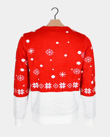 Reindeer Couples Christmas Sweater with Scarf in Cotton