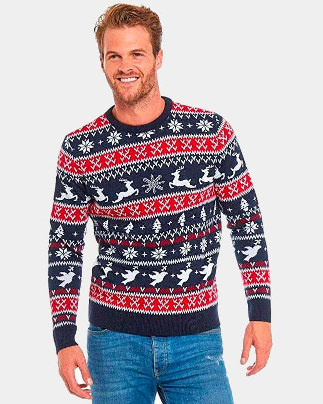 Pullover mit Rentier- und Weihnachtsmotiven 2023