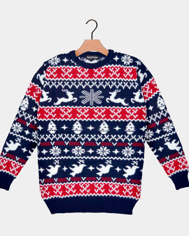 Pullover mit Rentier- und Weihnachtsmotiven 2023