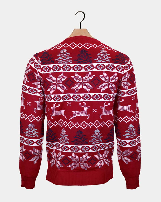 Classic Red Couple Christmas Sweater with Polar Stars