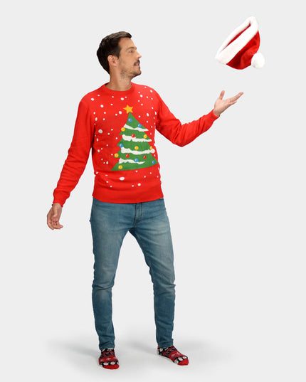 Red Christmas Tree Sweater for Men