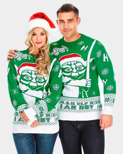 Damen-Weihnachtspullover mit dem Aufdruck „Ich bin kein Elf“