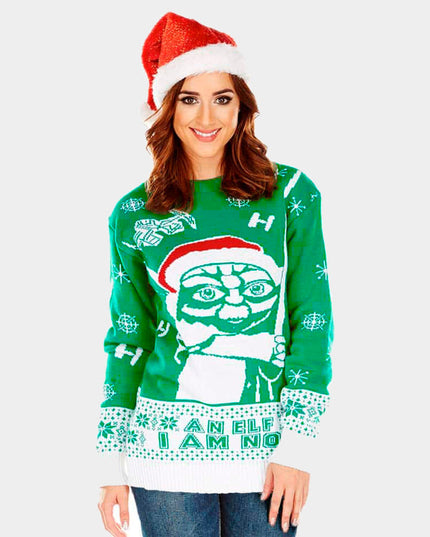 Damen-Weihnachtspullover mit dem Aufdruck „Ich bin kein Elf“
