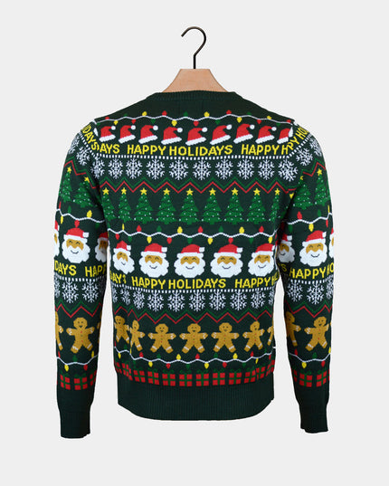 Green "Happy Holidays" Christmas Sweater for Couples