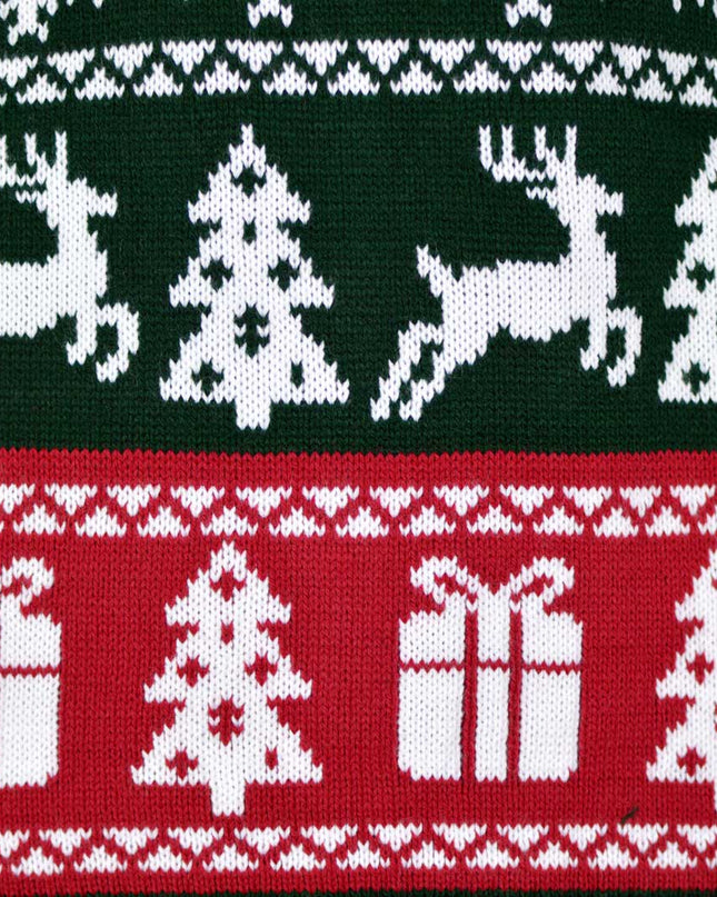 Grüner, roter und weißer „Merry Christmas“-Pullover 2022