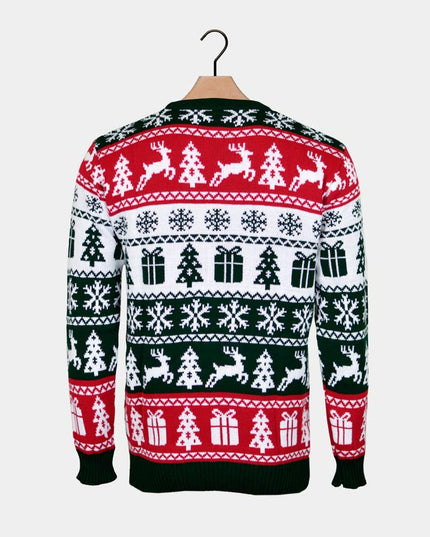Grüner, roter und weißer „Merry Christmas“-Pullover 2022