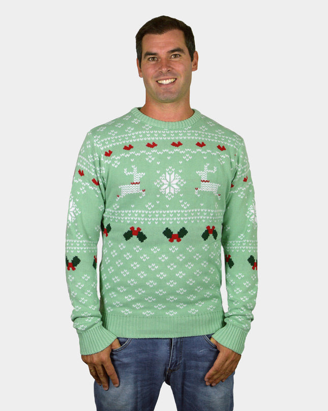 Grüner „Sweet Christmas“-Pullover für Herren
