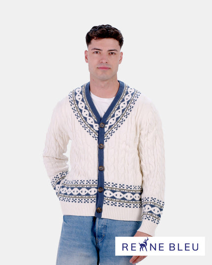 Herren-Cardigan „Dream Cottage“ aus Bio-Baumwolle für Weihnachten