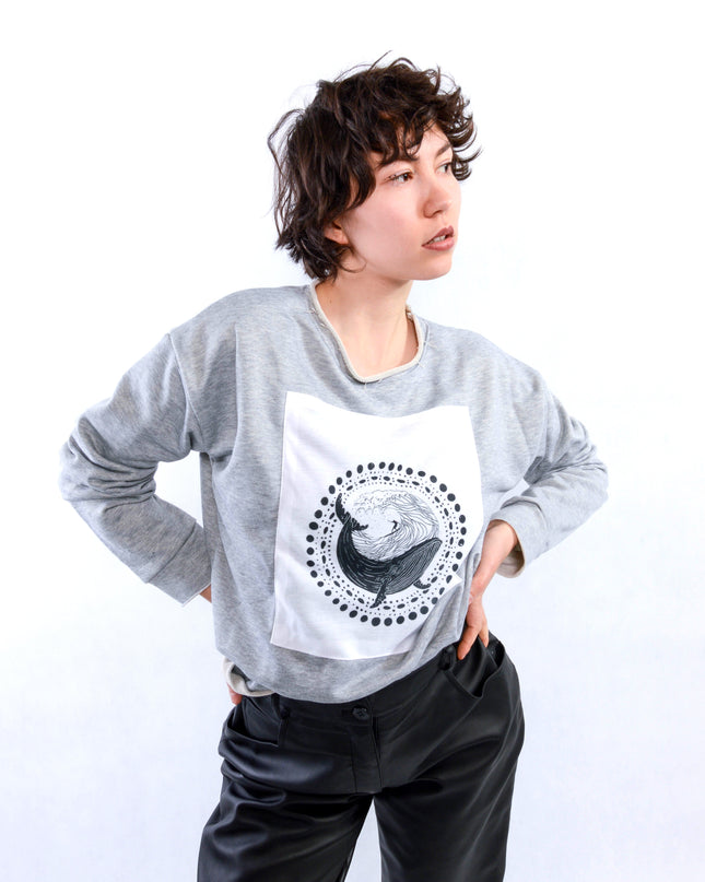 Casual Whale Design Sweater
