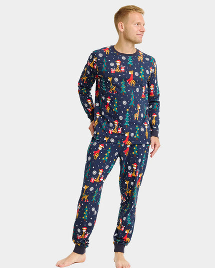 Unisex Adult Christmas Pajamas with Giraffes