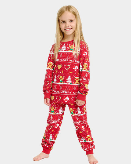 Kids Red Christmas Pajamas with Cookies
