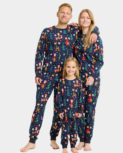 Weihnachtspyjamas für Kinder mit Giraffenmotiv