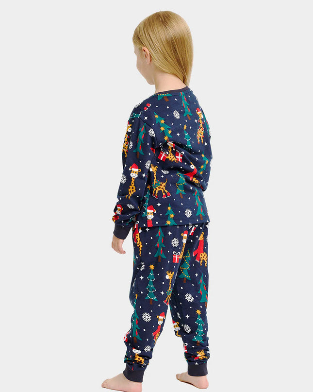Kids' Christmas Pajamas with Giraffes