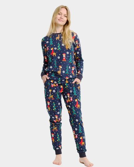 Unisex Adult Christmas Pajamas with Giraffes