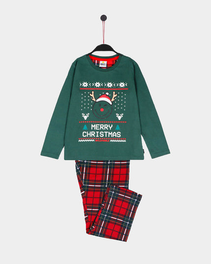 Green Smile Christmas Pajamas for Boys