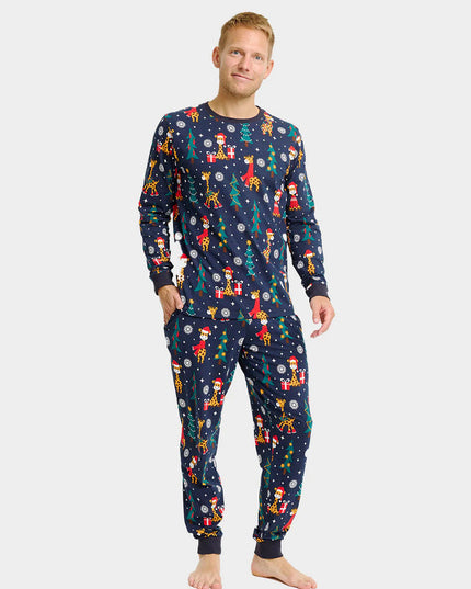 Unisex Adult Christmas Pajamas with Giraffes