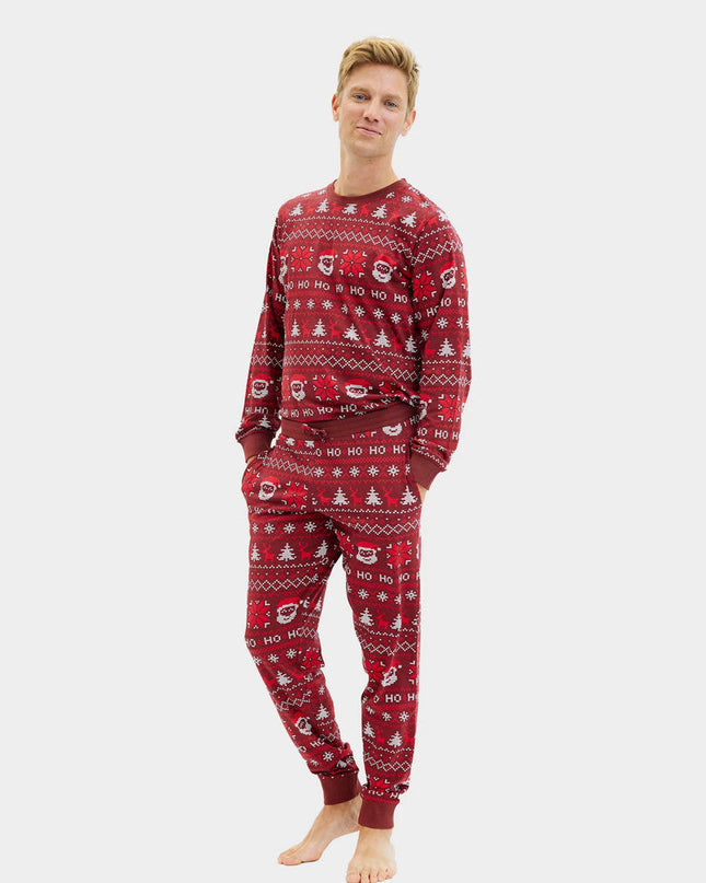 Unisex Red Ho Ho Ho Christmas Pajamas for Adults